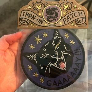 “Gaaaaay” cat iron-on patch